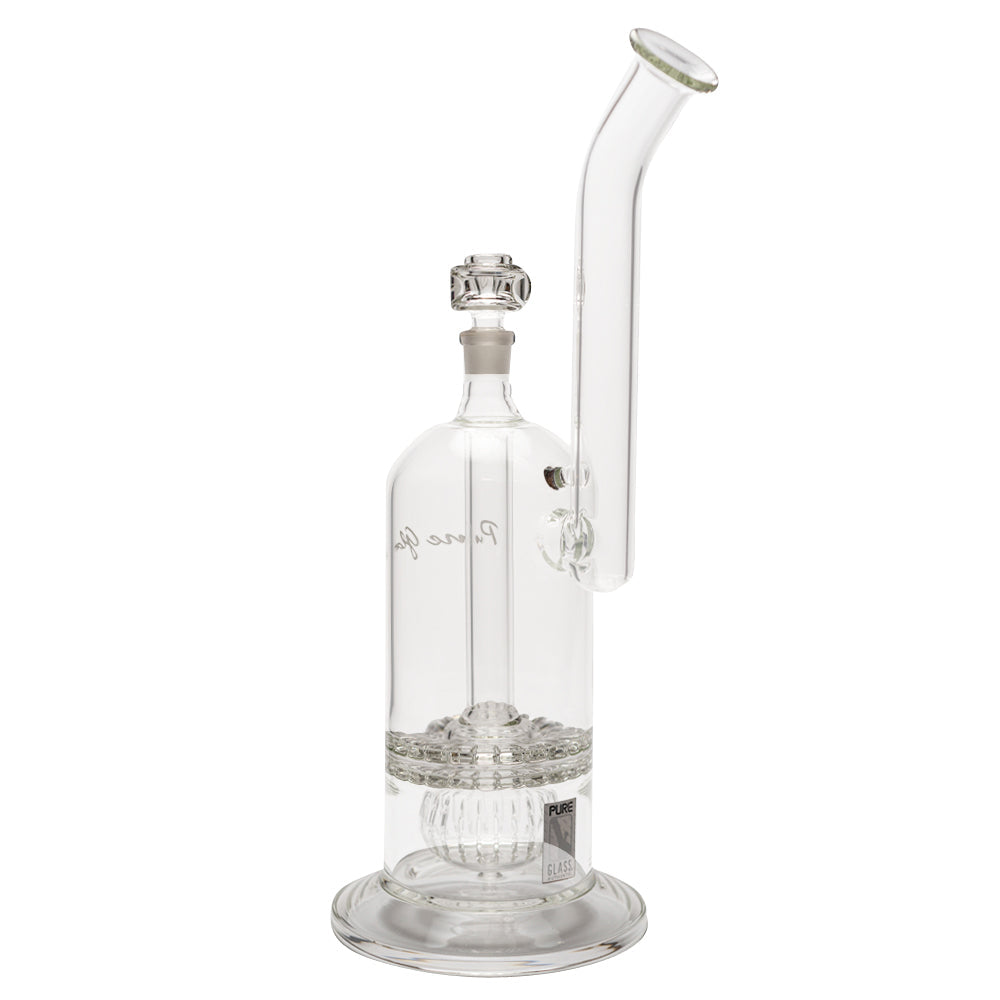 Pure Glass 18" 110mm Torus XL (2 Disc w/ Ball Perc) Trumpet Bubbler Female19mm